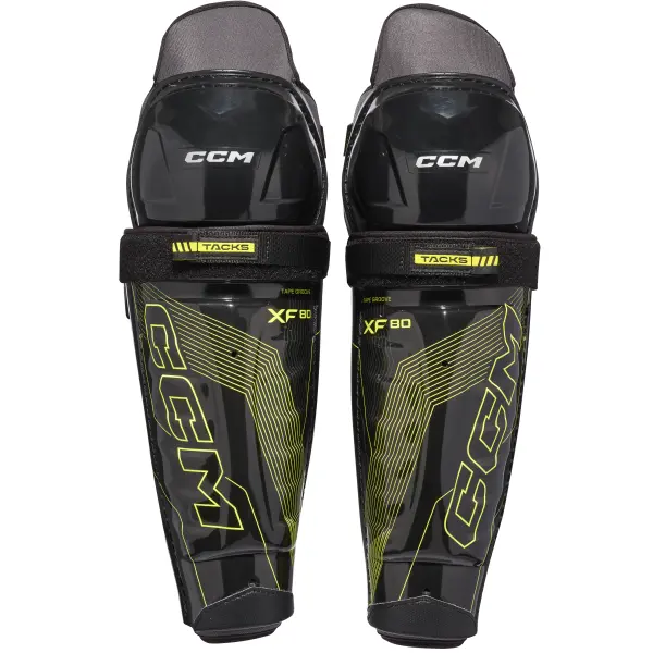 Hockey Shin Guards CCM Tacks XF80 Junior Shin Guards (13 - Black)