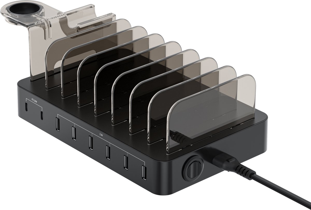 Conceptronic 8-PORT 75W USB Pd Charging Station OZUL02B