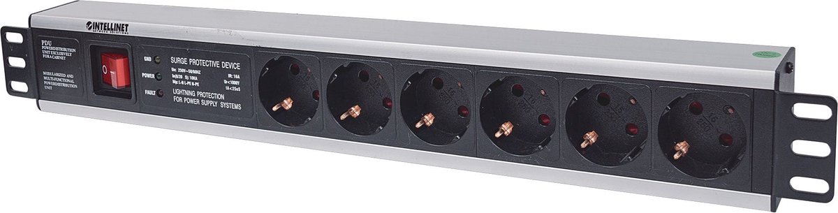 Intellinet 19" 1.5U Rackmount 6-Output Power Distribution Unit (P
