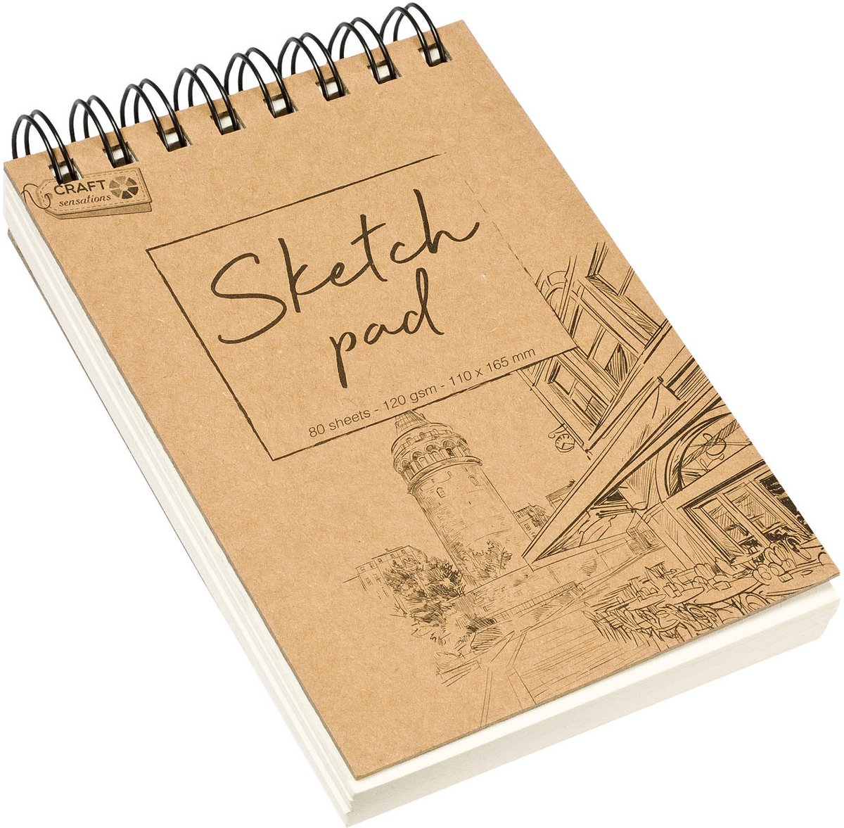 Creative Craft Group Sketchpad with top spiral. 11*16.5cm.