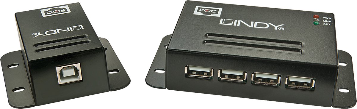 Lindy USB 2.0 4 Port CAT.5/6 Extender With Power Over CAT.5/6