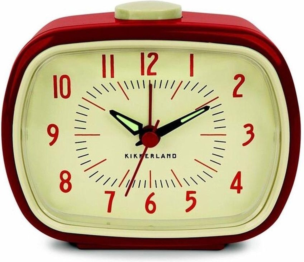 Kikkerland Retro Alarm Clock - Red