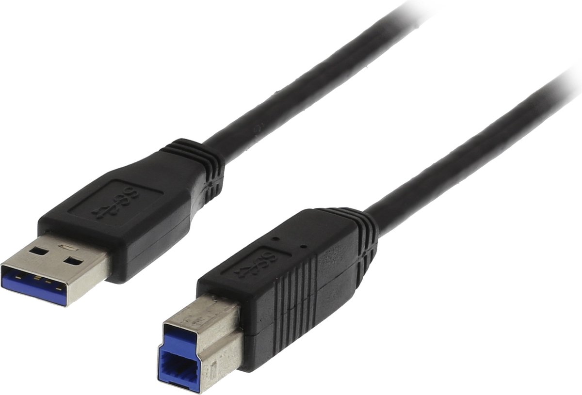 Deltaco Usb3-130 3m Usb-a Usb-b Svart