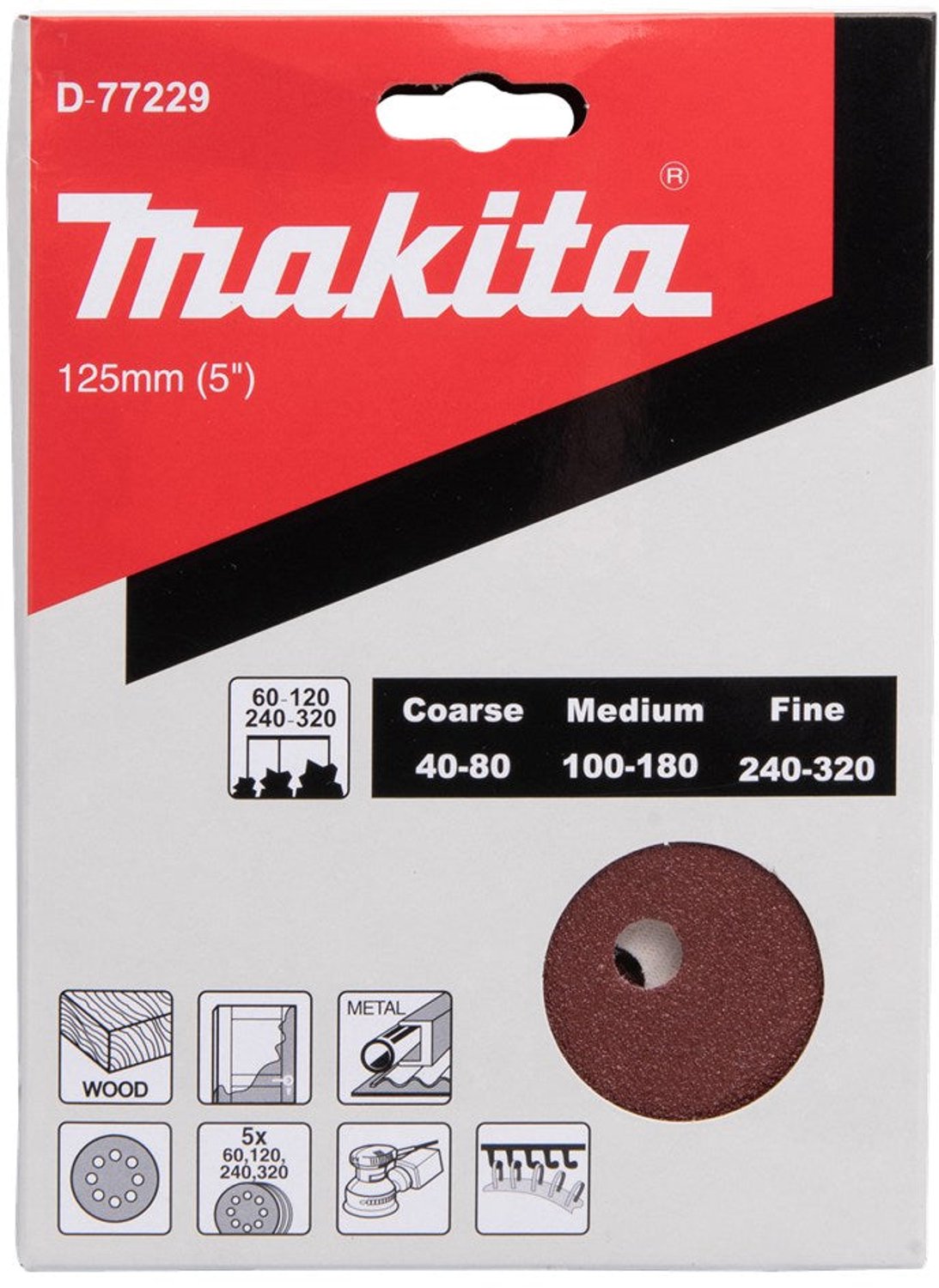 Makita D-77229 Sanding Pad - 20 Pieces