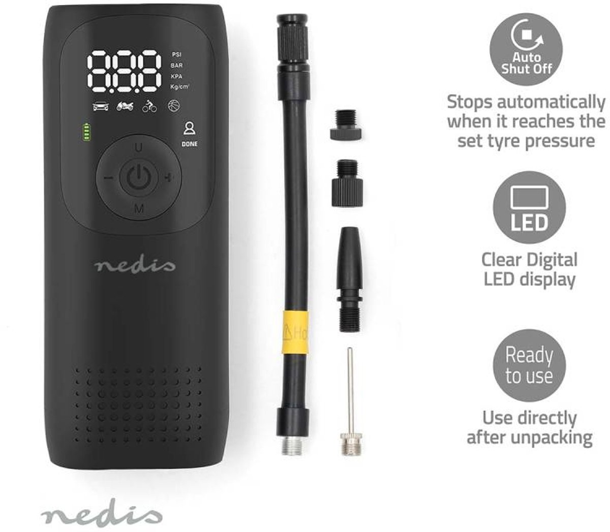 Nedis Laddbar luftkompressor