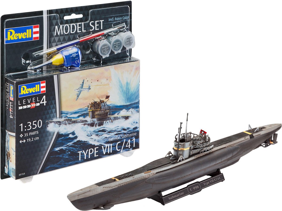 Revell Model building kit - German Submarine Type VII C/41 1:350 - 35dlg.