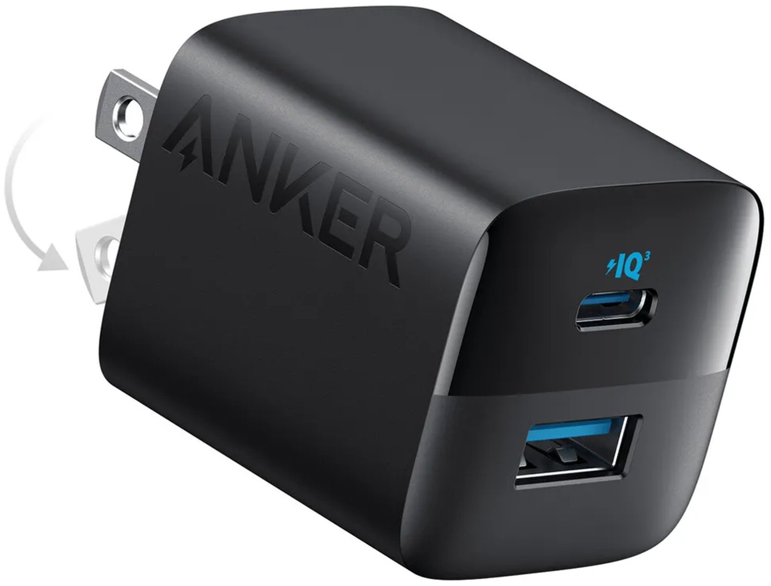 Anker 323 Charger 33W 1x USB-A 1x USB-C Power Adapter - Black