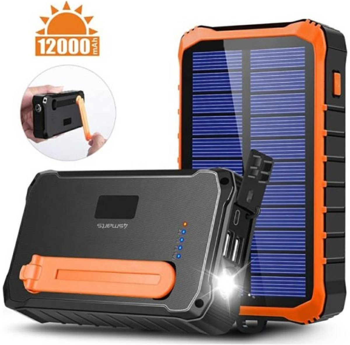 4smarts Prepper solar power bank - Li-pol - 10.5 Watt - 12000 mAh