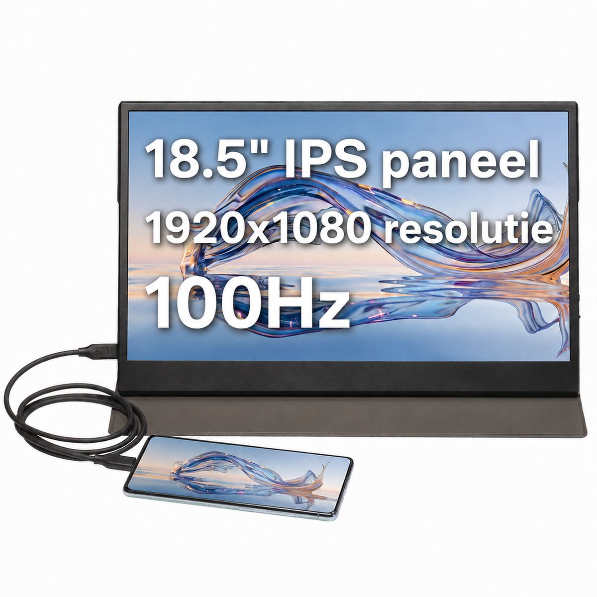 19" DENVER PMO-18501 - Portable monitor Full HD 1920x1080 - IPS - USB-C