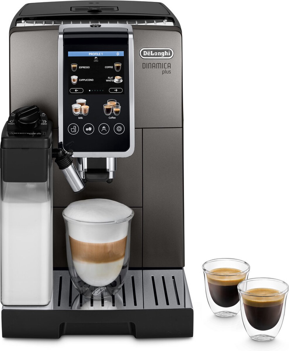 Machine à café à grain DeLonghi Dinamica Plus ECAM380.95.TB - titane noir