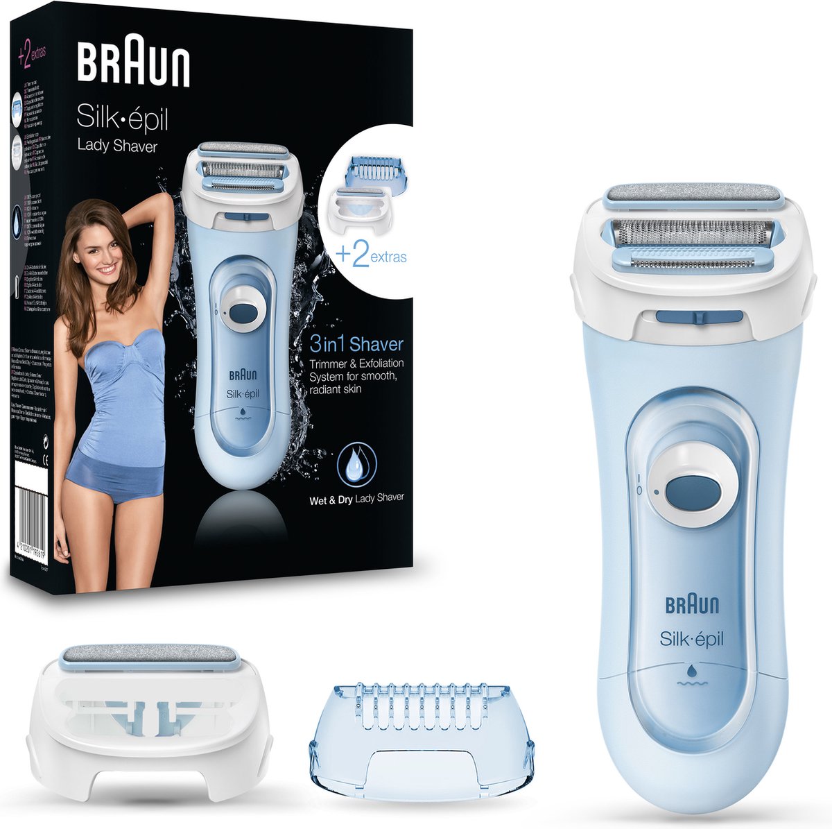 Depiladora Braun Silk-épil LS5160 | 3 cabezales | Azul