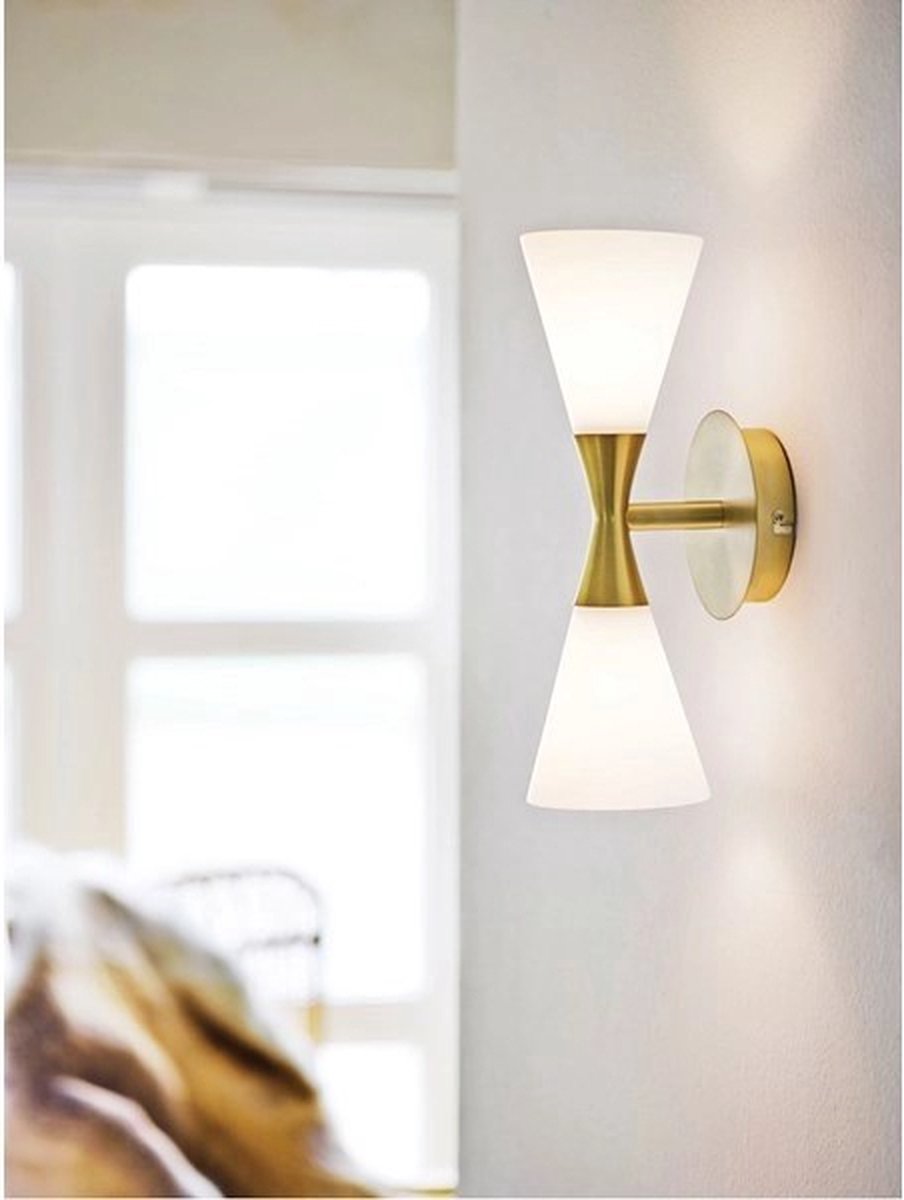 Herstal Lampada da parete Harlekin duo ottone-bianco
