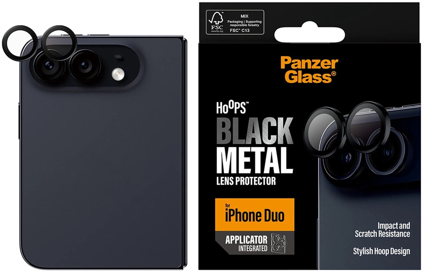 PanzerGlass Hoops® Camera Lens Protector Black Apple iPhone Duo