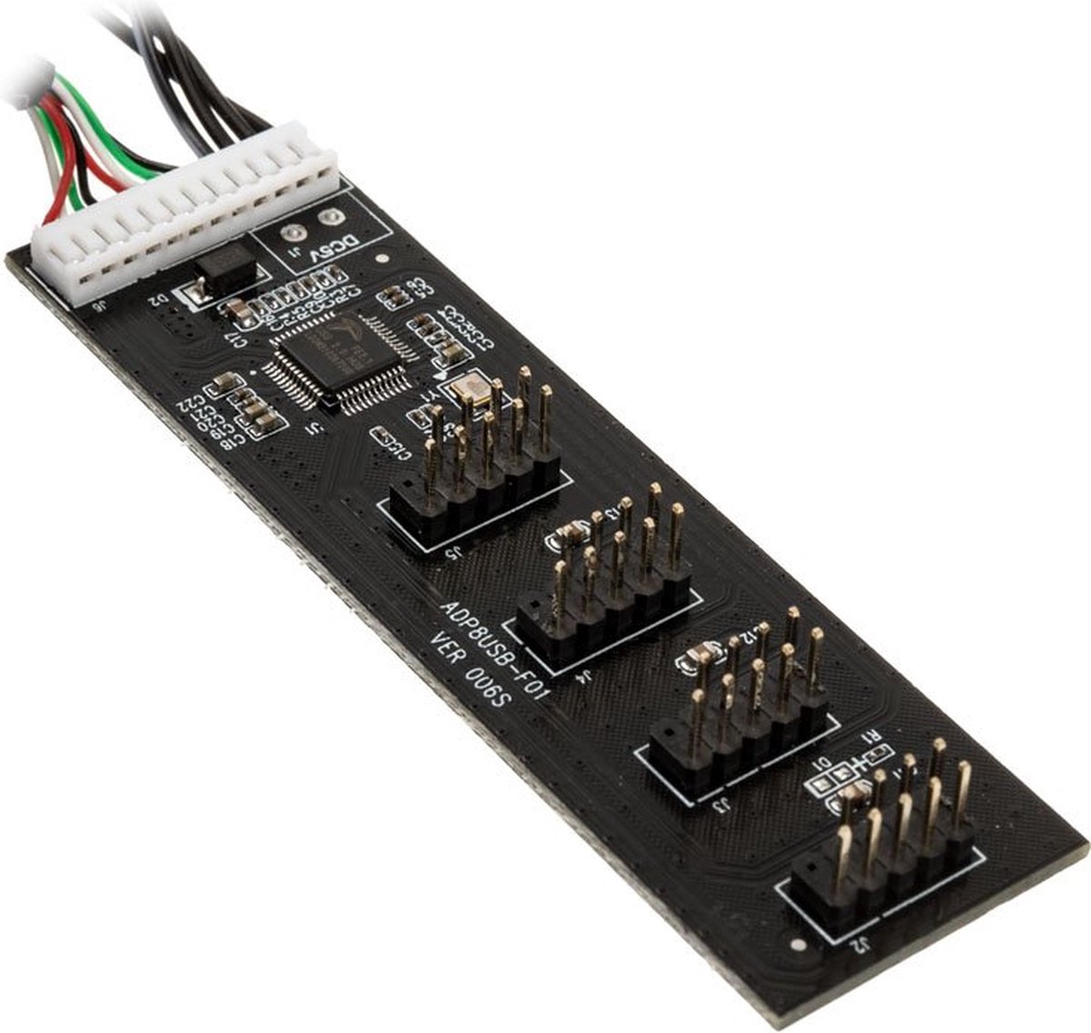 Kolink USB 2.0 Hub-card incl. 60cm USB- & Molex-cable USB Hub - 4 porte - Svart