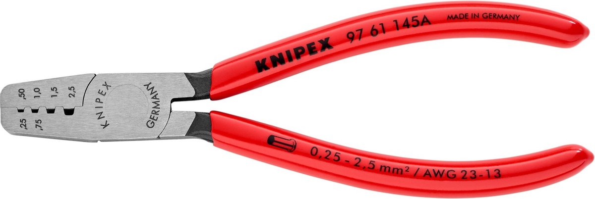 Knipex 97 61 145 A Pinza crimpatrice Boccola 0.25 fino a 2.5 mm²