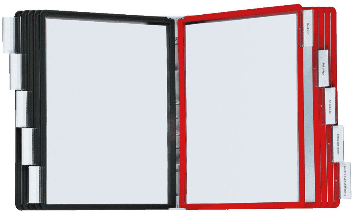 Durable Supporto da parete per pannello espositivo SHERPA WALL 10 - 5631 Rosso, Nero DIN A4 Numero di display inclusi 10