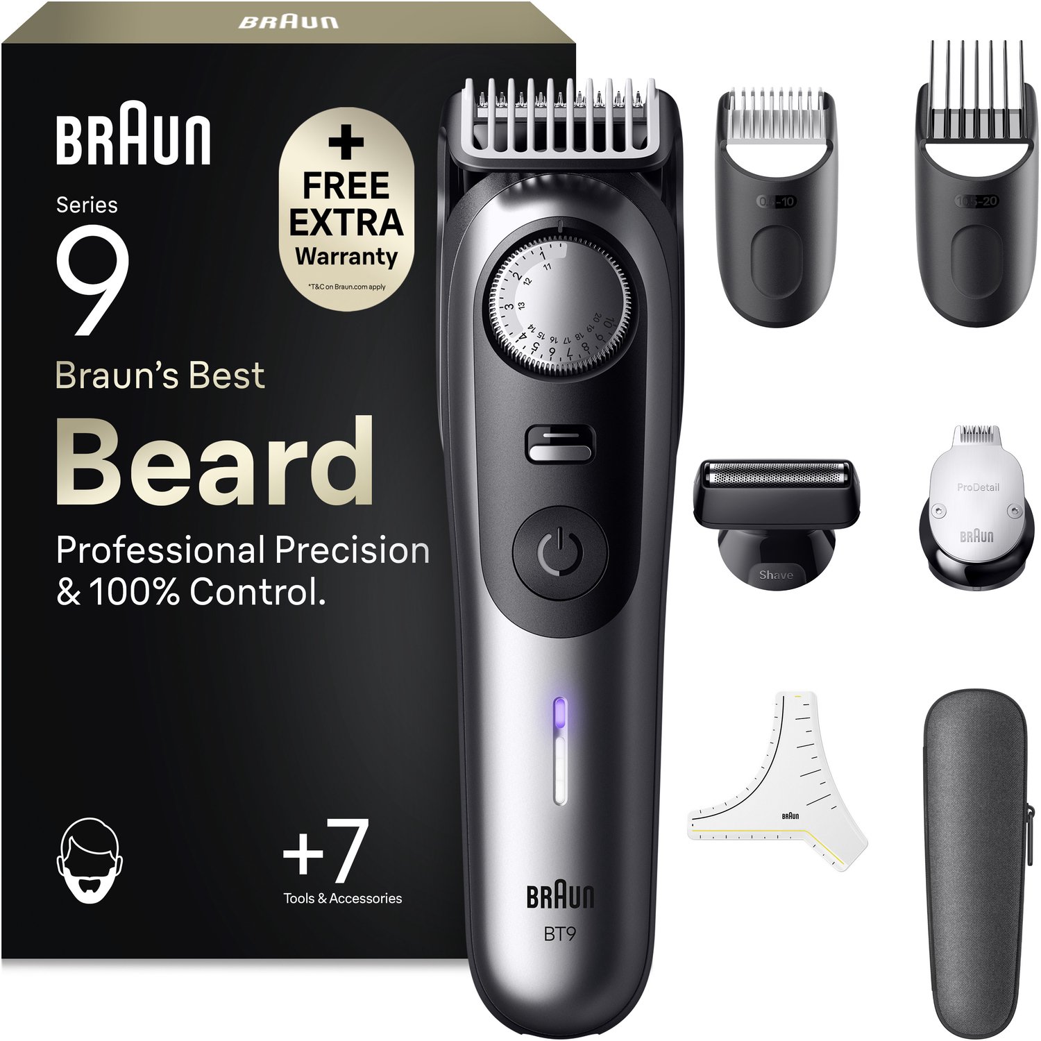 Braun Skäggtrimmer Styler BT 9520 - Satin Chrome