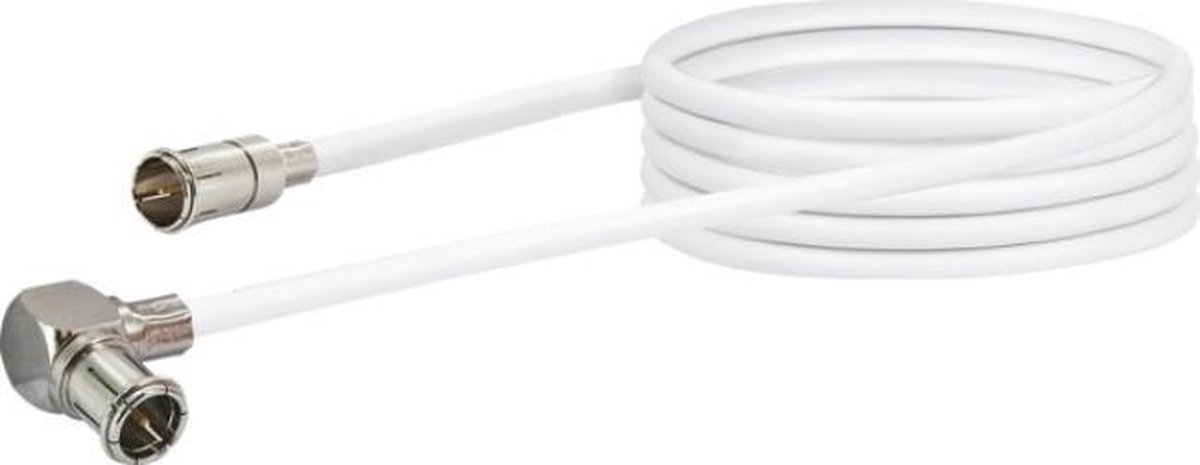 Schwaiger Antenn Anslutningskabel [1x F-snabbkontakt hane - 1x Mini-DAT hane] 1.50 m 90 dB Vit