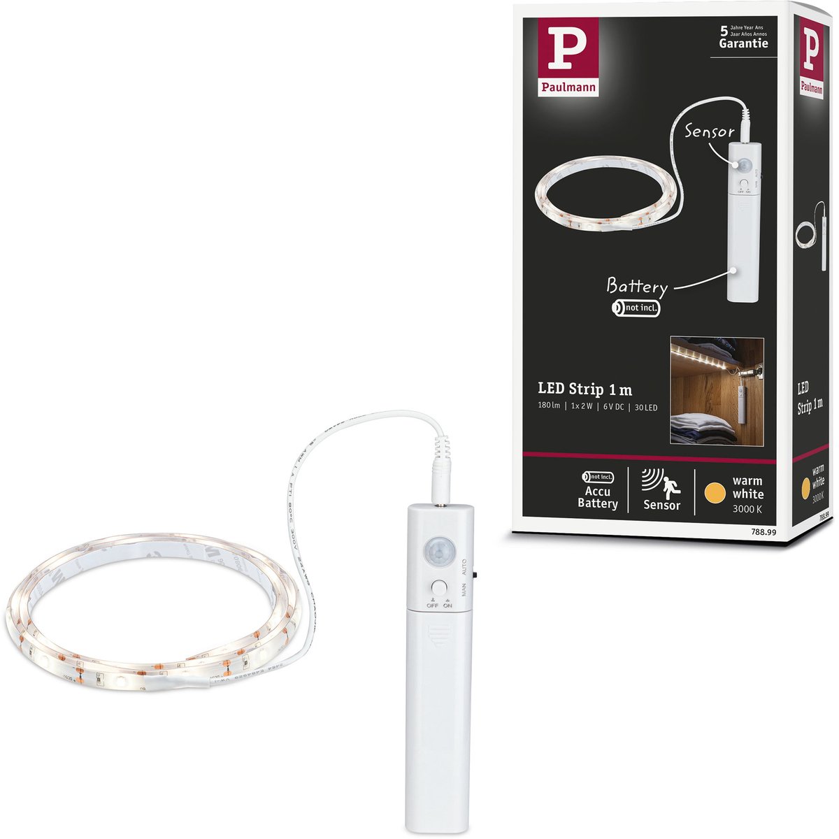 Paulmann 78899 LED-list set med batteri-box 6 V 1 m Varmvit 1 set