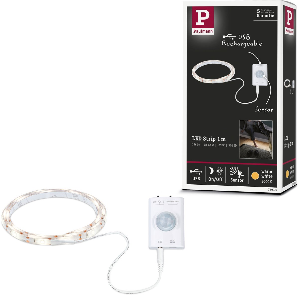 Paulmann 78900 LED-list set med batteri-box 5 V 1 m Varmvit 1 set