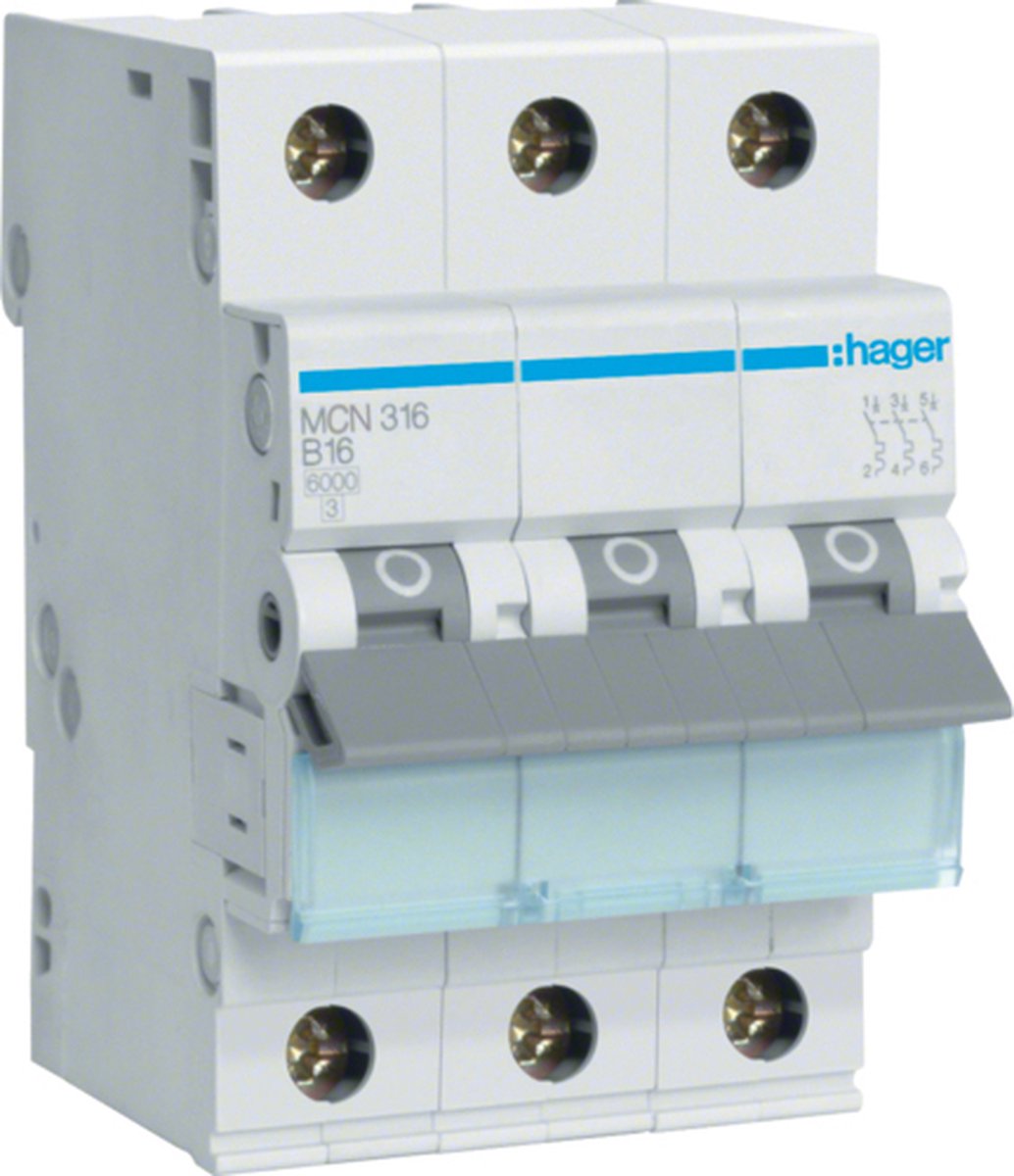 Hager MCN316 MCN316 Automatsäkring 3-polig 16 A