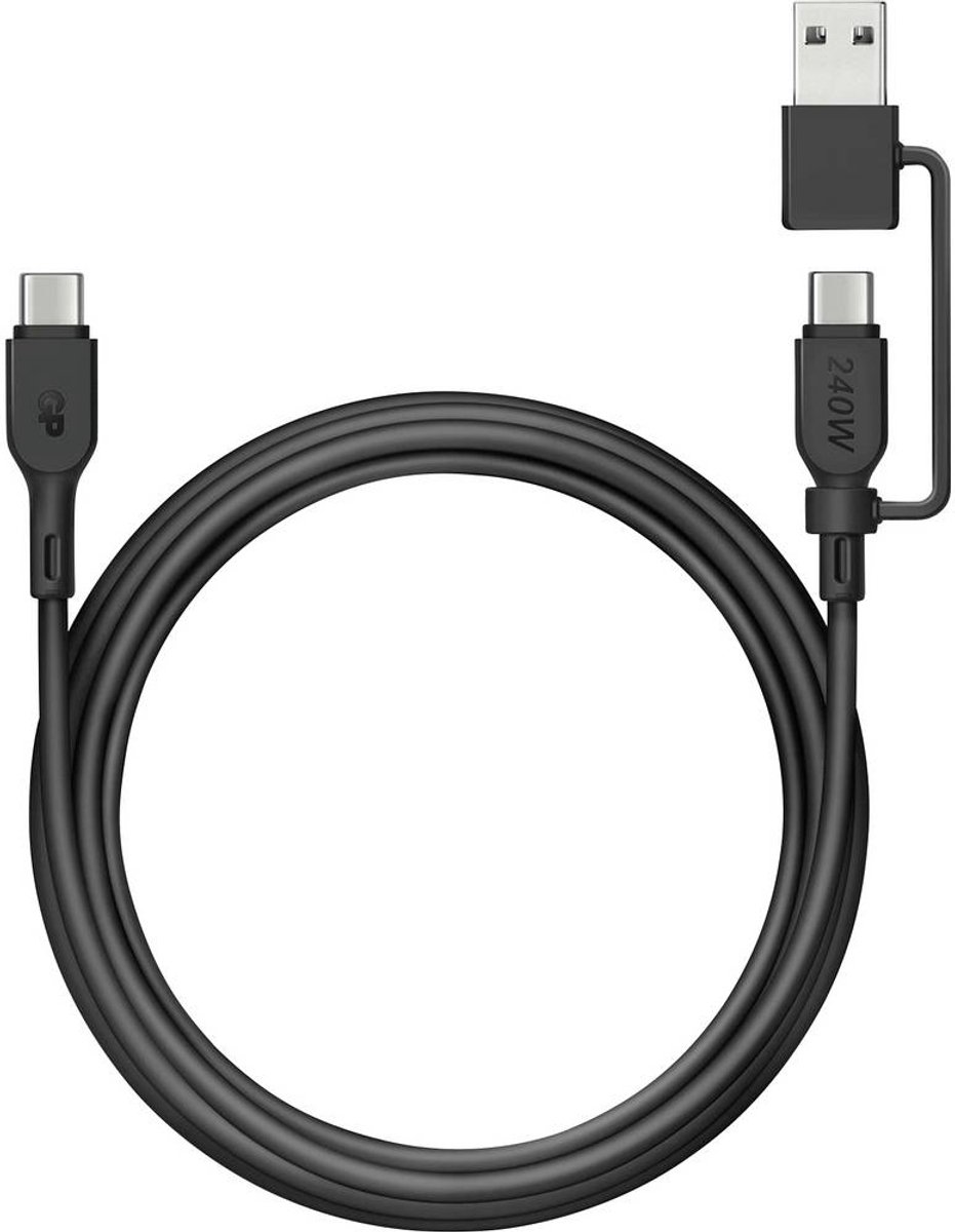 GP USB-kabel USB 2.0 USB-C®, USB-A kontakt 1.50 m Svart GPCBCCBVBKUSB971