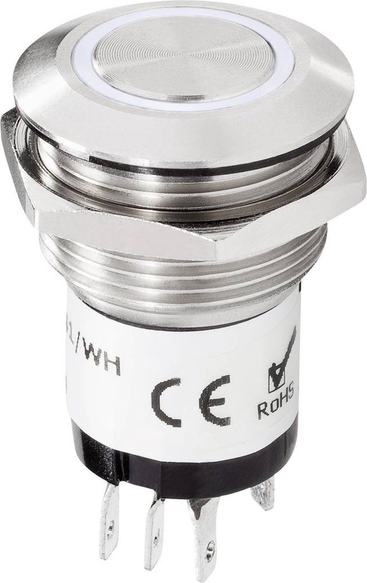 Renkforce RF-4707814 Klockknapp 1x Rostfritt stål, Vit 24 V DC/ 2 A, 24 V AC/ 1 A