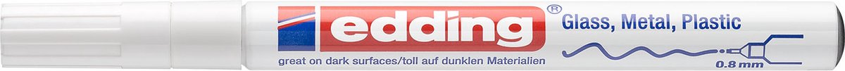 Edding Glanzlackmarker 4-780-9-049 Lackmärkpenna Vit 0.8 mm