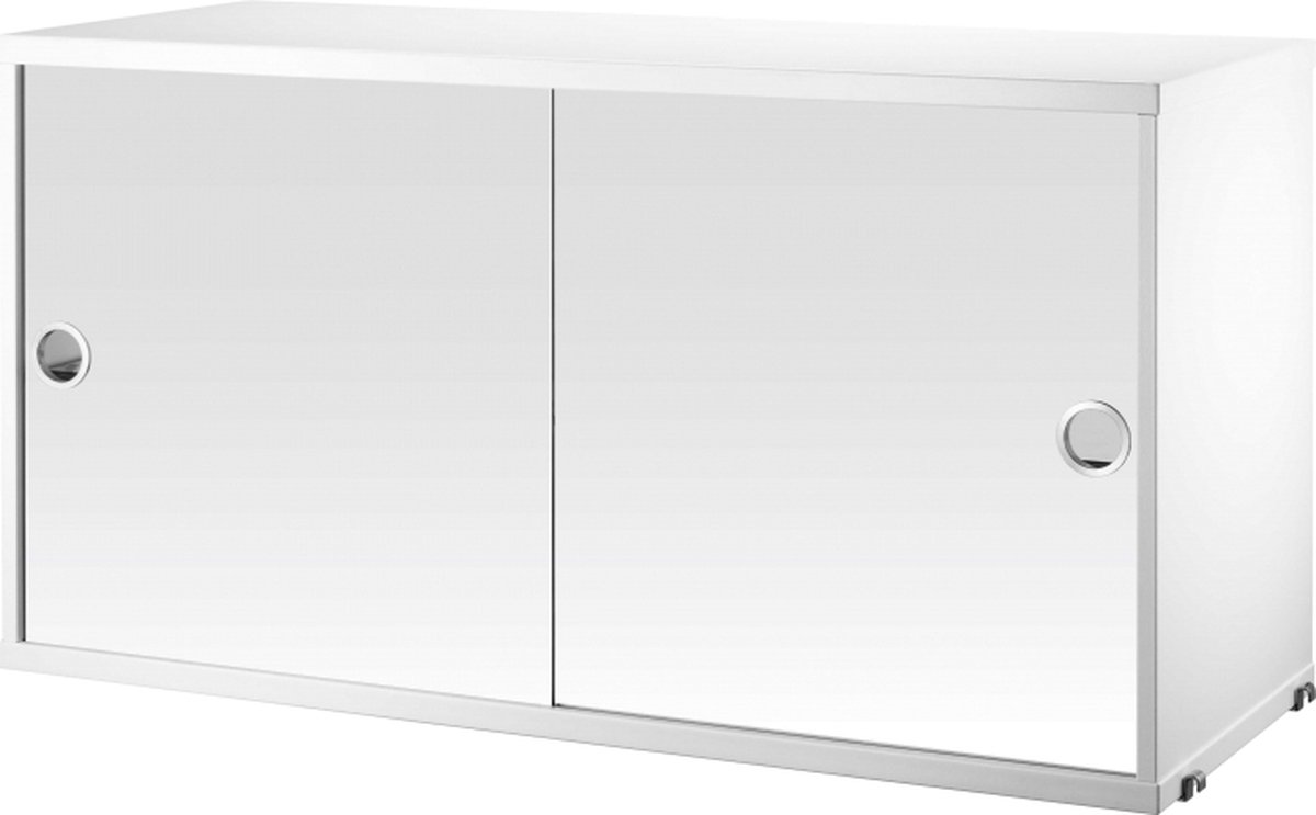 String Cassettiera con ante scorrevoli String bianco, ante scorrevoli a specchio, 78x20 cm