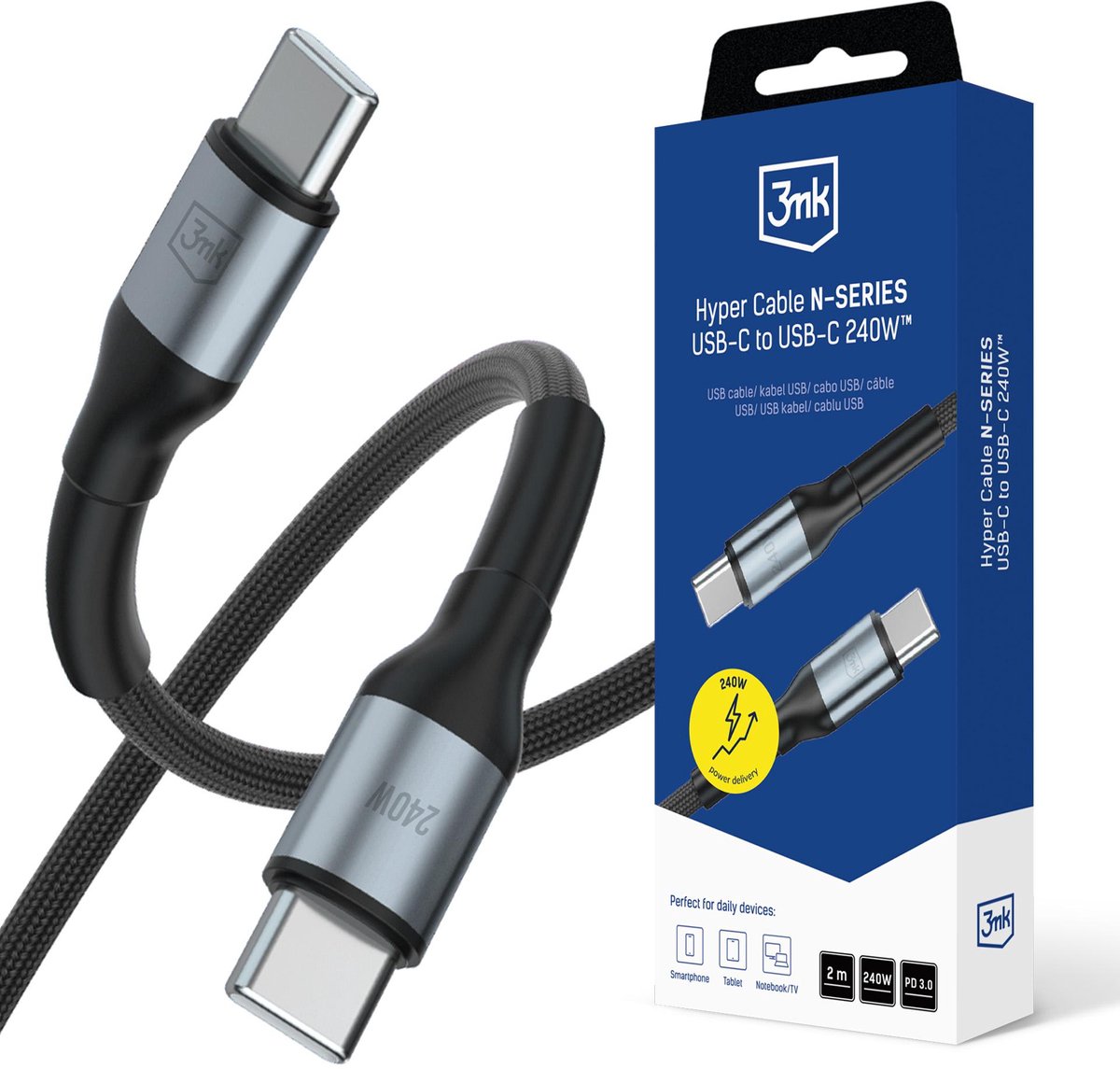 3mk Hyper Cable N-SERIES - USB-C cable - USB-C to USB-C - 2 m