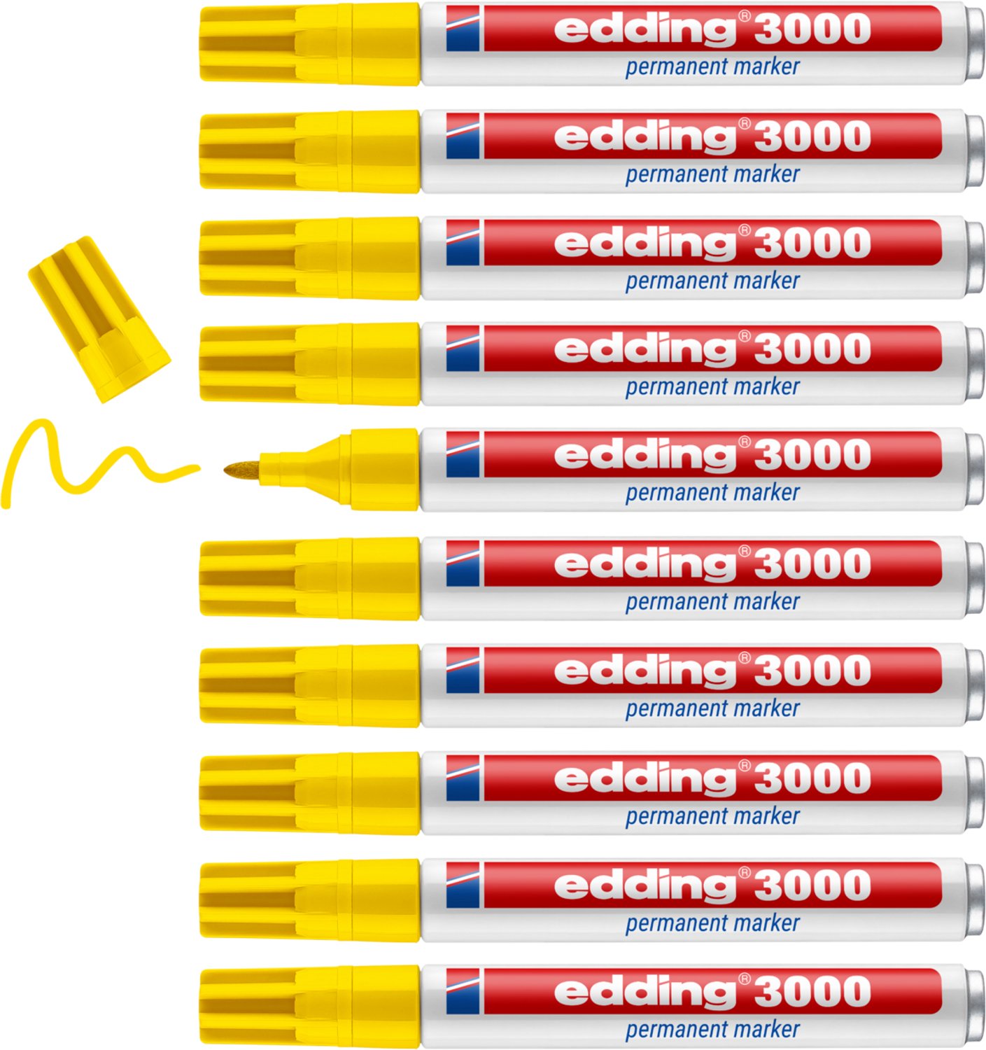 Edding e3000 4-3000005 Permanent bläckpenna Gul vattensäker: Ja