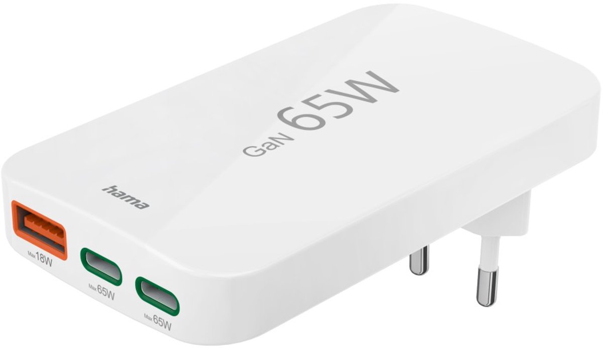 Hama USB-laddare 65.00 W Power Delivery, Quick Charge 2.0, Quick Charge 3.0 Vit Vägguttag Qualcomm Quick Charge 3.0, Qualcomm Quick Charge 2.0, USB Power