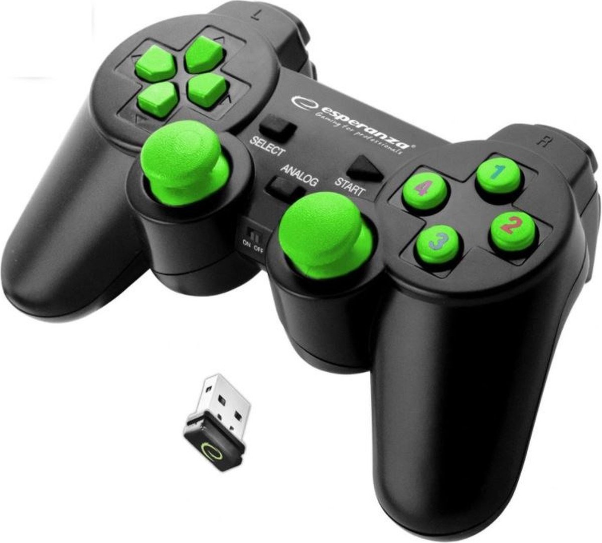 Esperanza GLADIATOR - Black/Green - Wireless Controller - PC