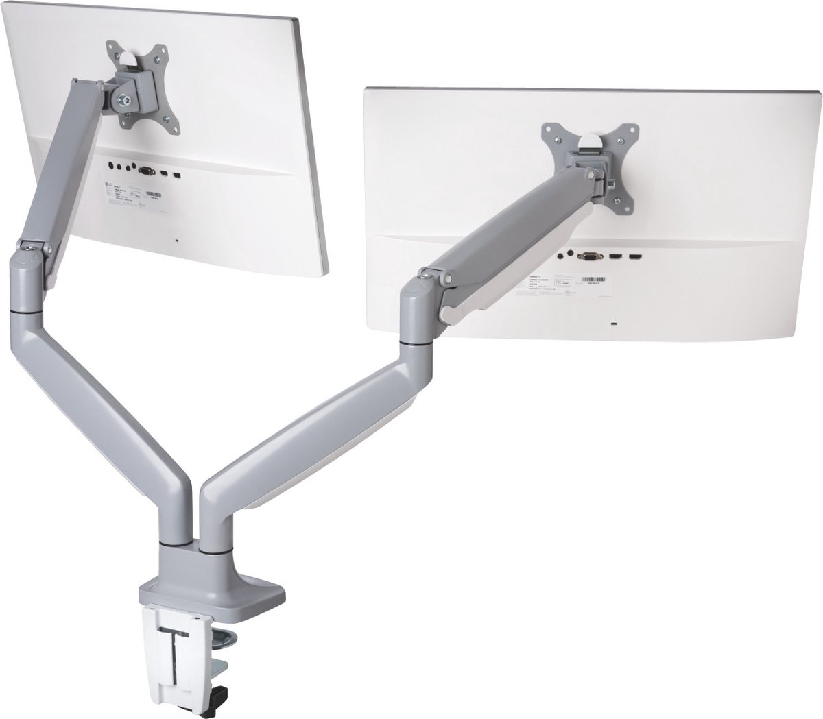 Kensington SmartFit® One-Touch dobbelt skærmarm, Grå