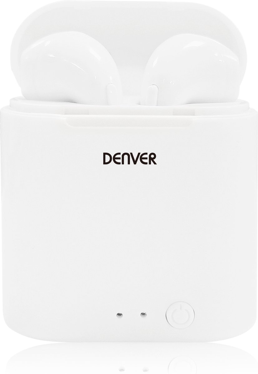 Denver TWE-36 Mobiltelefon In Ear hörlurar Bluetooth Stereo Vit Laddningsfodral