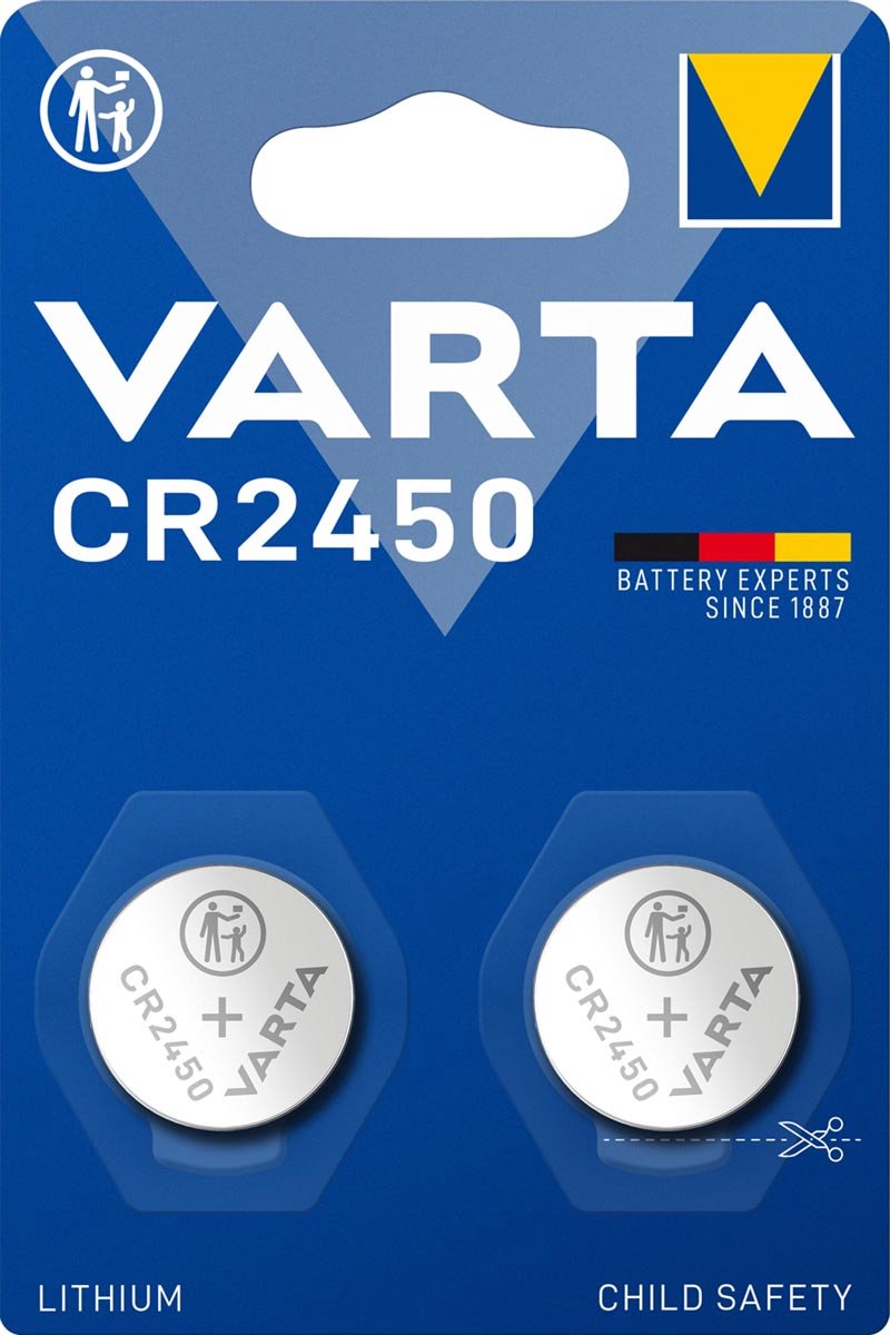 Varta Knappcell CR 2450 3 V 2 st 570 mAh Litium LITHIUM Coin CR2450 Bli 2