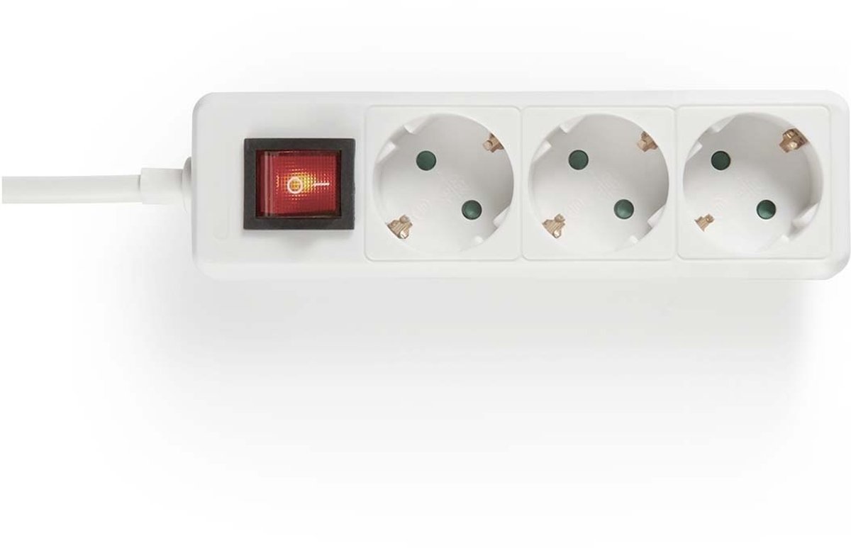 Pro Power Socket x3 - w/Switch - 1.5m - White
