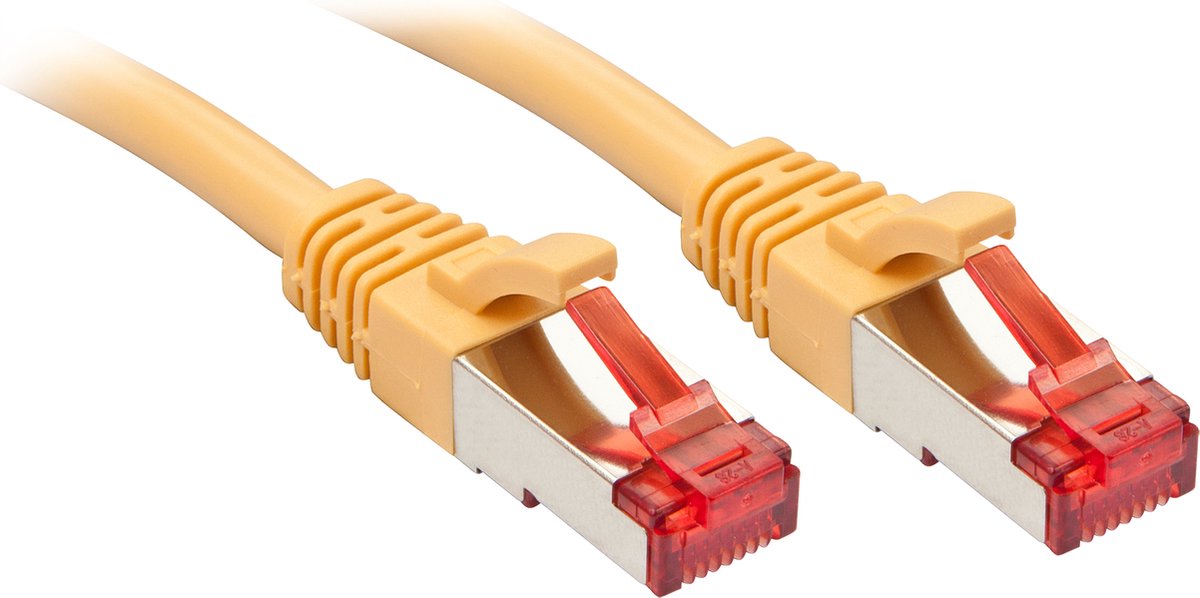 LINDY 47762 RJ45 Nätverkkabel, Patchkabel CAT 6 S/FTP 1.00 m Gul Skärmad 1 st