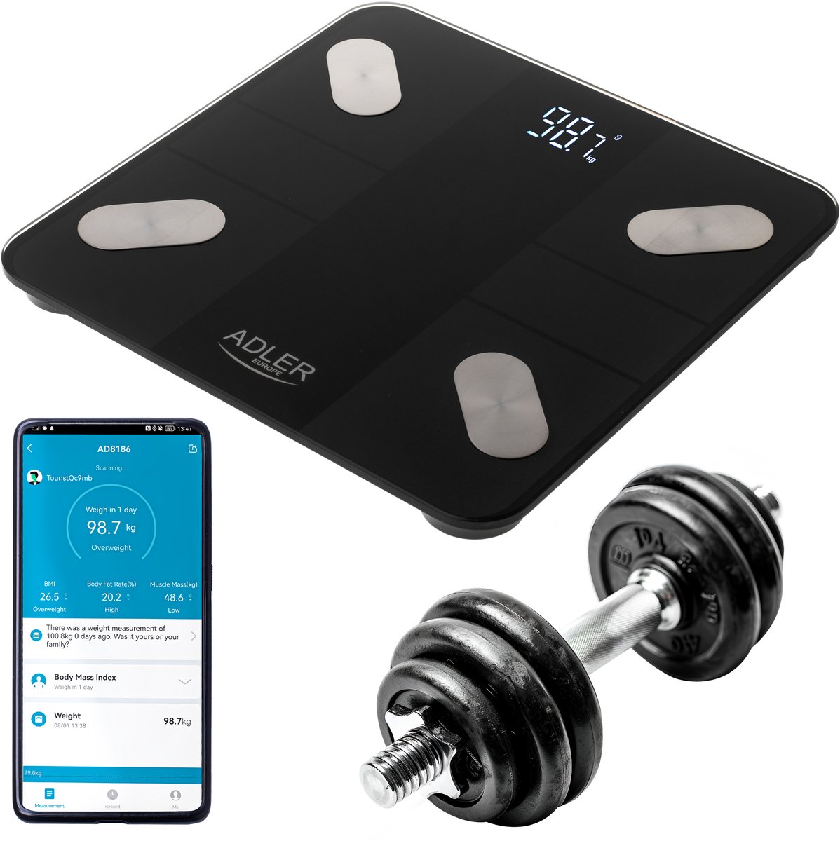 Adler AD 8186 - bathroom scales - black