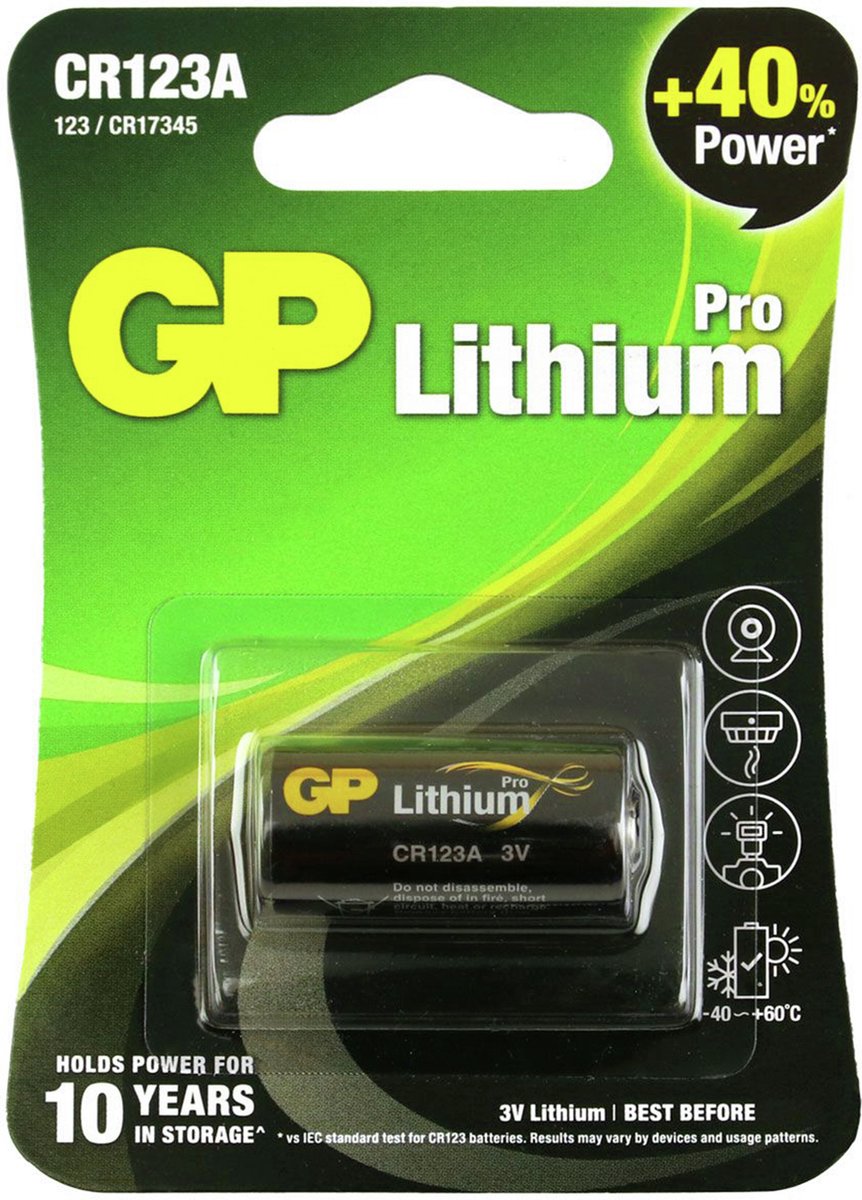 GP Lithiumbatteri, CR123A, 3V, 1-pak