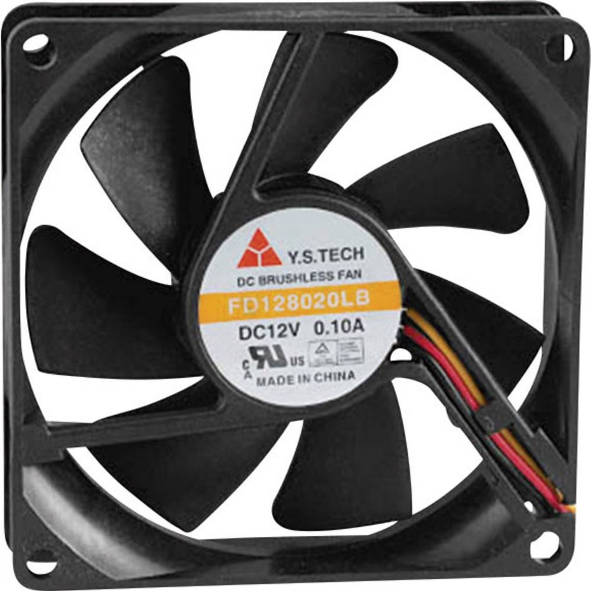 YS TECH FD128020LB(2F3) Axialfläkt 12 V/DC 42.48 m³/h (L x B x H) 80 x 80 x 20 mm