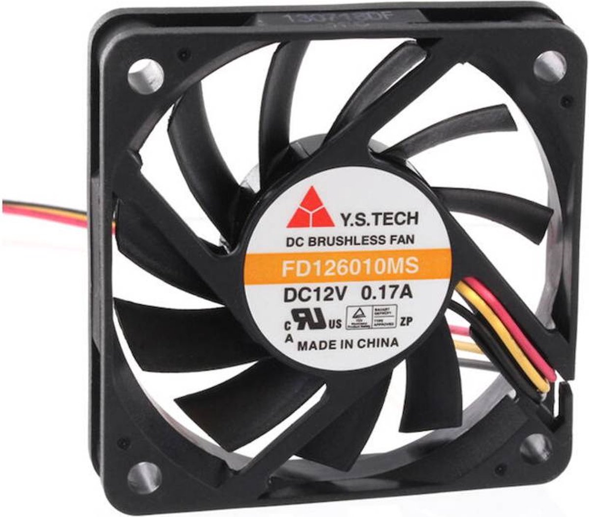 YS TECH FD126010MS(1F5) Axialfläkt 12 V/DC 35.7 m³/h (L x B x H) 60 x 60 x 10 mm