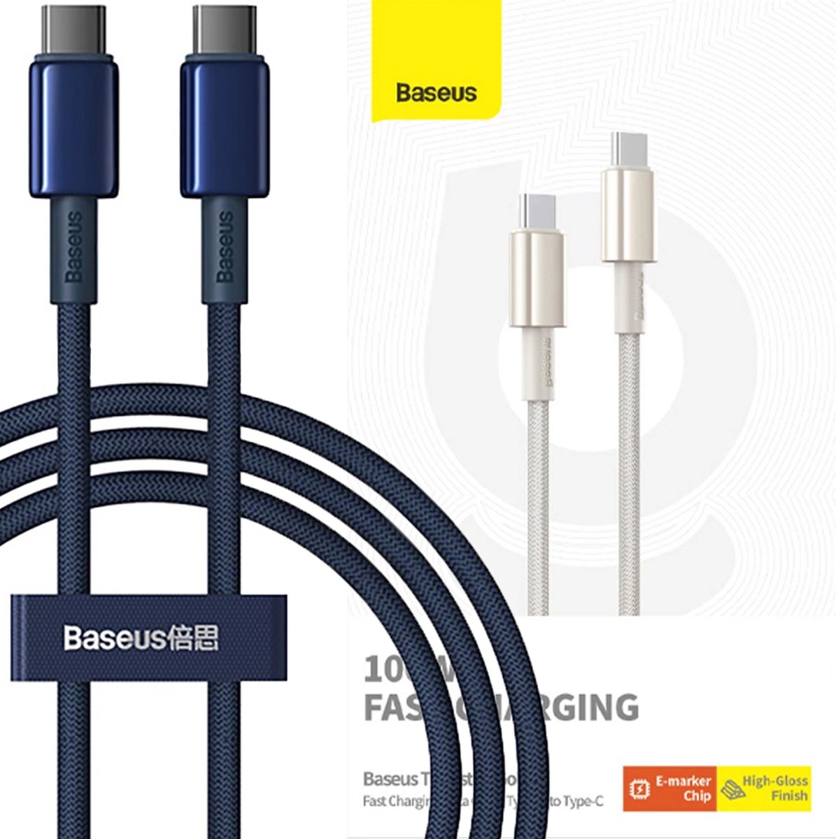 Baseus Tungsten Gold USB-C to USB-C Cable 100W 1m (blue)