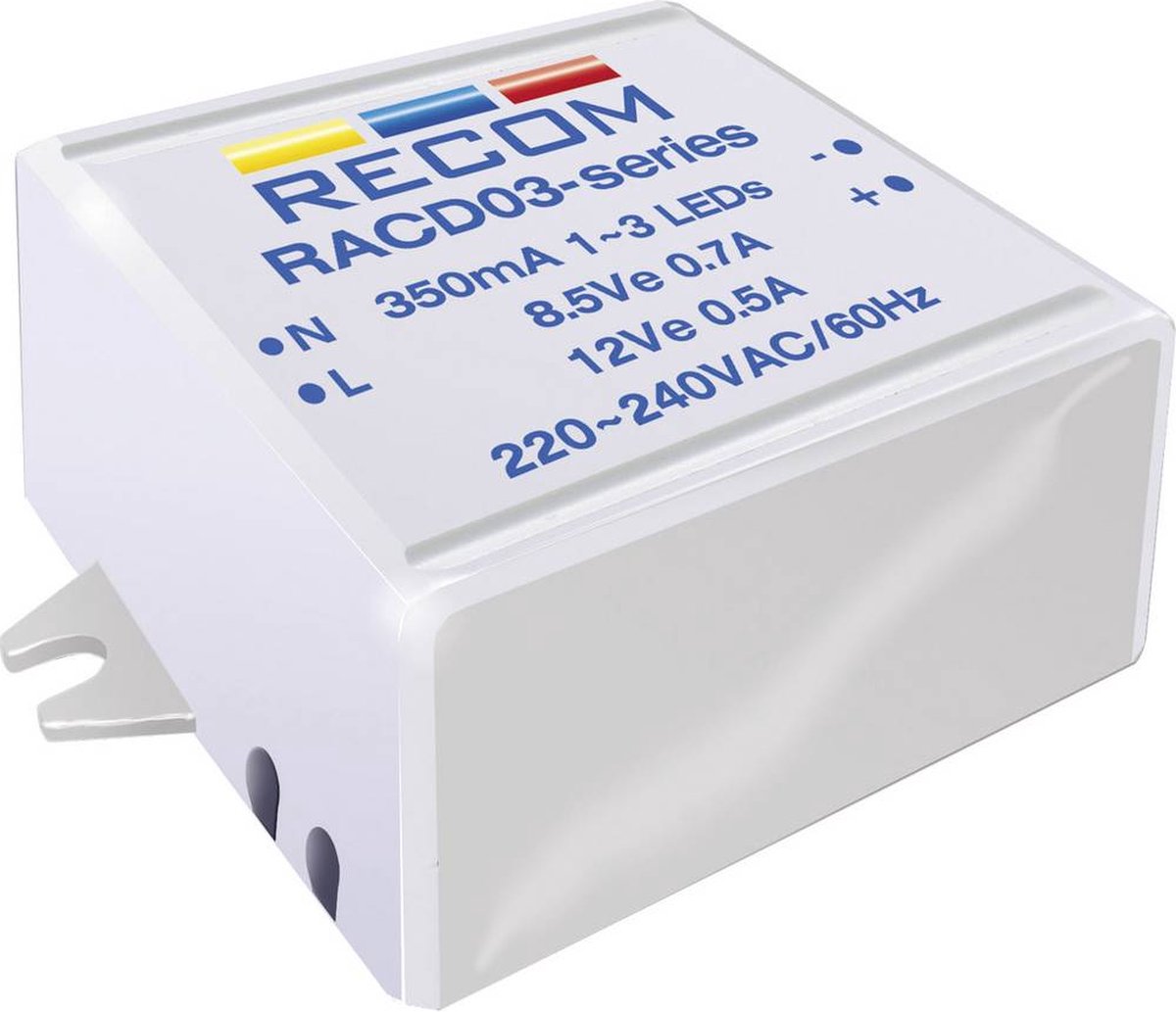 Recom Lighting RACD03-350 LED konstant strömkälla 3 W 350 mA 12 V/DC Driftspänning (max.): 264 V/AC