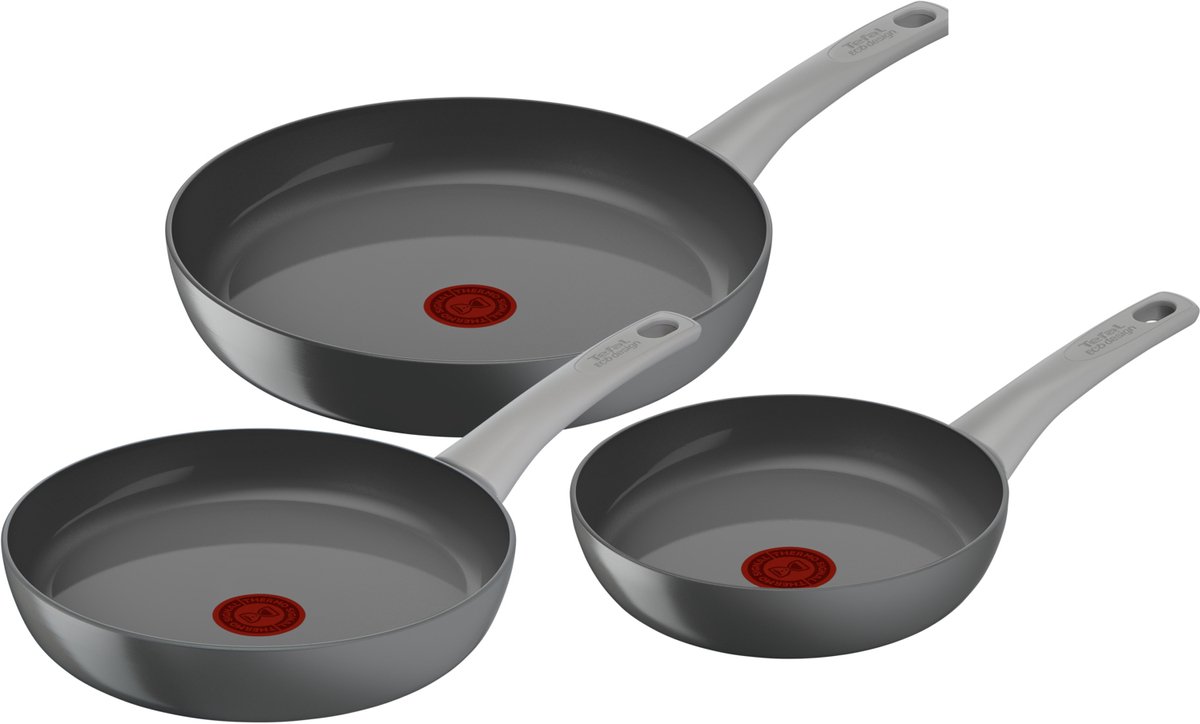 Tefal Set di 3 padelle Renew ON Grigio