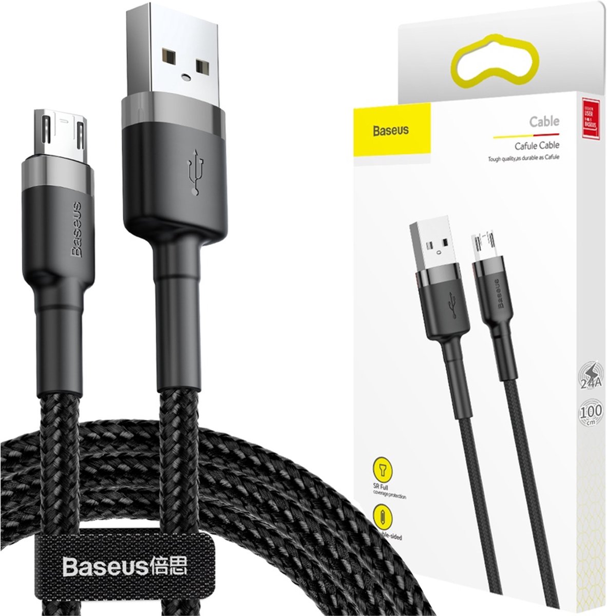 Baseus Cafule Micro USB cable 1.5A 2m (Gray + Black