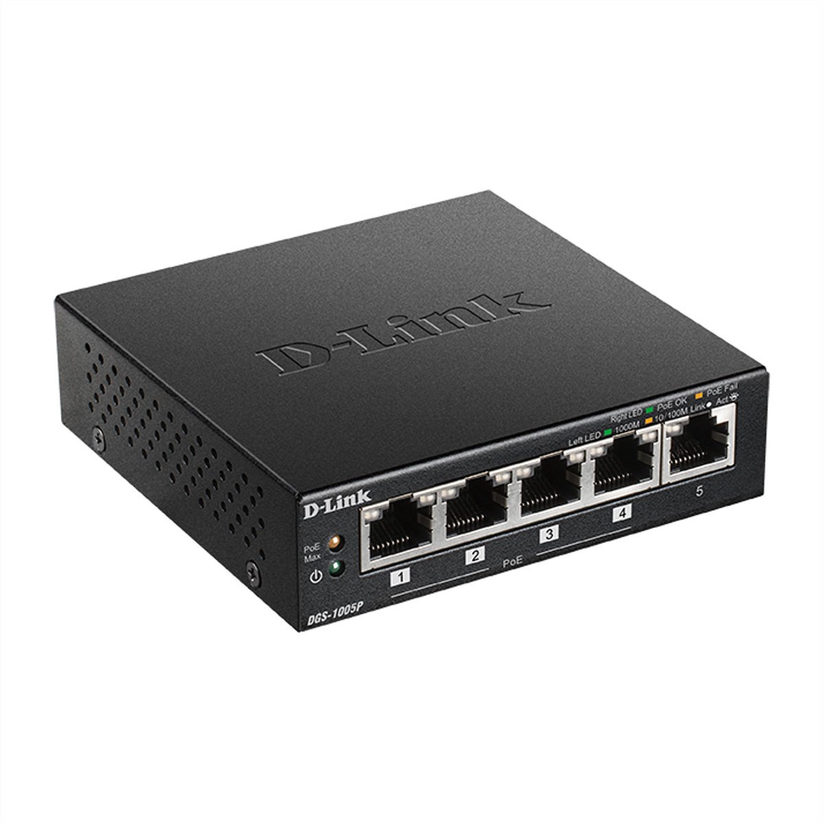 D-Link DGS-1005P 5-Port Desktop Gigabit PoE+ Switch (60W)