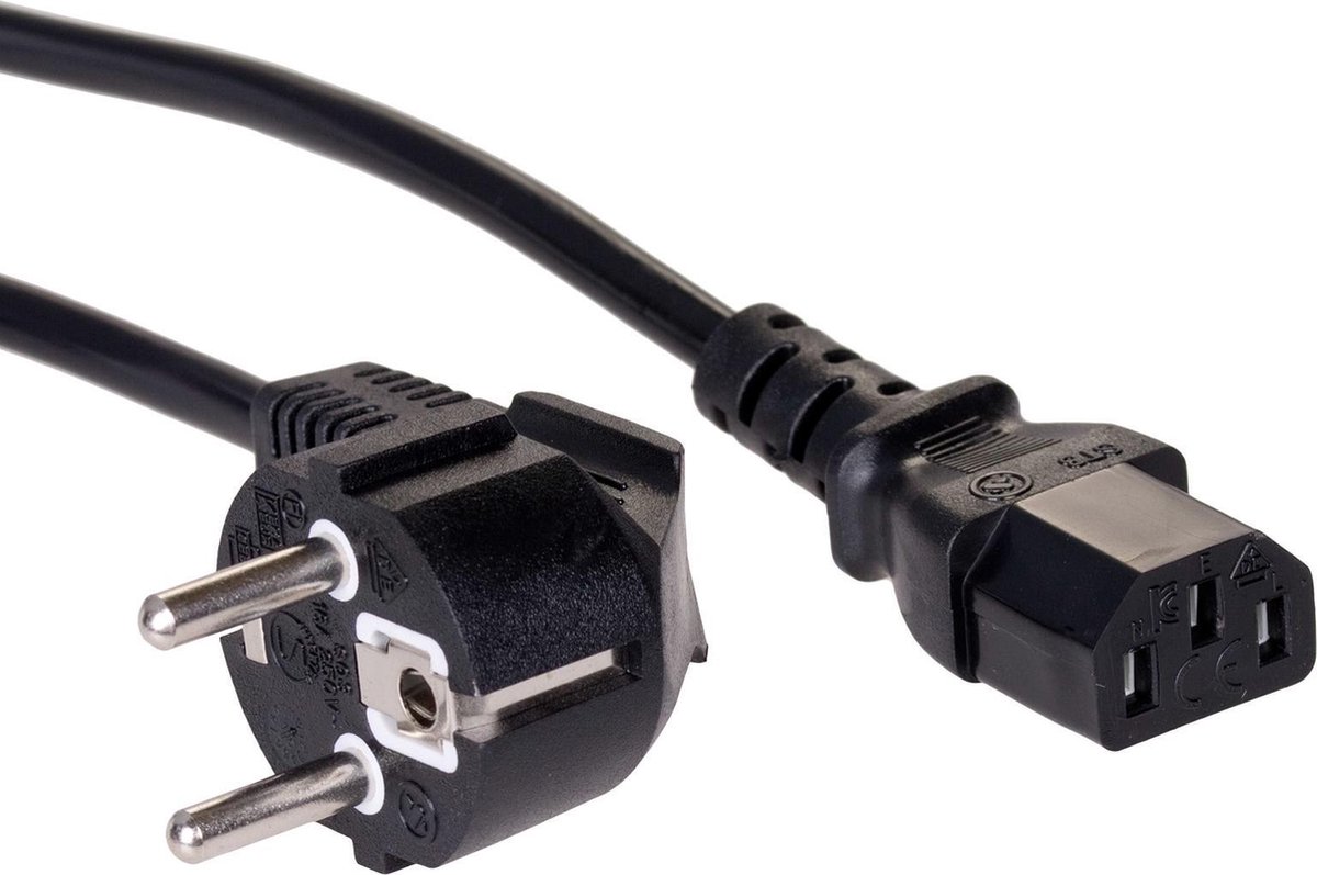 Akyga Ström Adapterkabel [1x Jordad stickpropp - 1x Apparat hona C13] 1.50 m Svart