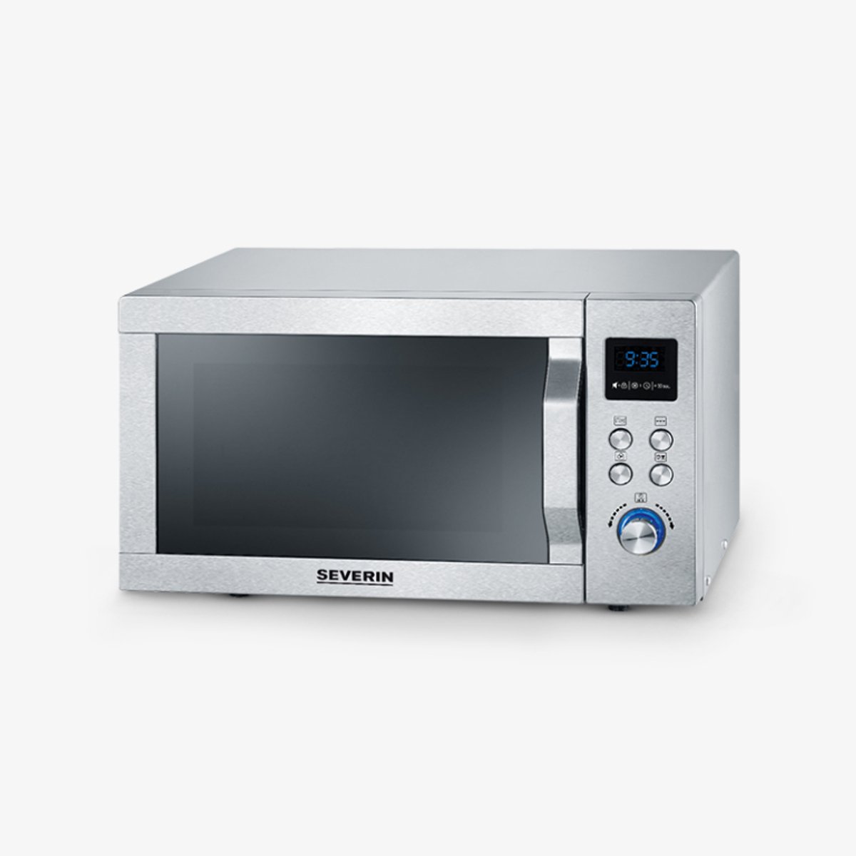 Severin MW 7774 Mikrovågsugn Rostfritt stål (borstat), Silver 900 W Grillfunktion, med pizzafunktion, Varmluftsfunktion