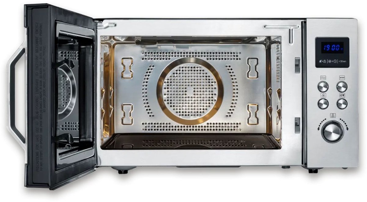 Severin MW 7777 Mikrovågsugn Rostfritt stål, Svart (matt) 900 W Grillfunktion